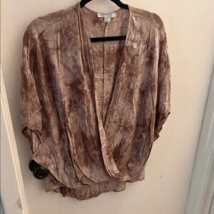 FAVLUX Earthy Tie-Dye Drape Blouse